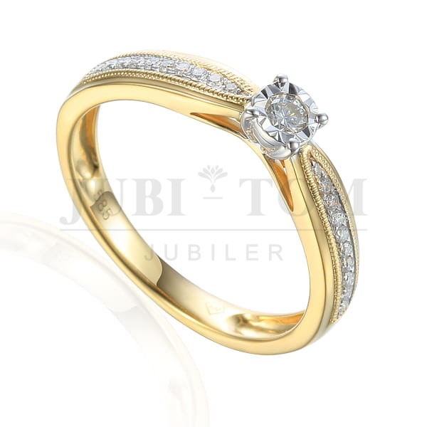 Pierścionek z brylantami -0,13ct H/Si