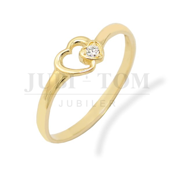 Pierścionek serduszka z brylantem 0,02ct SI/G/H