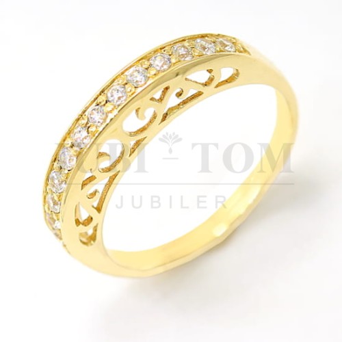 Pierścionek z cyrkoniami swarovski a'la obrączka