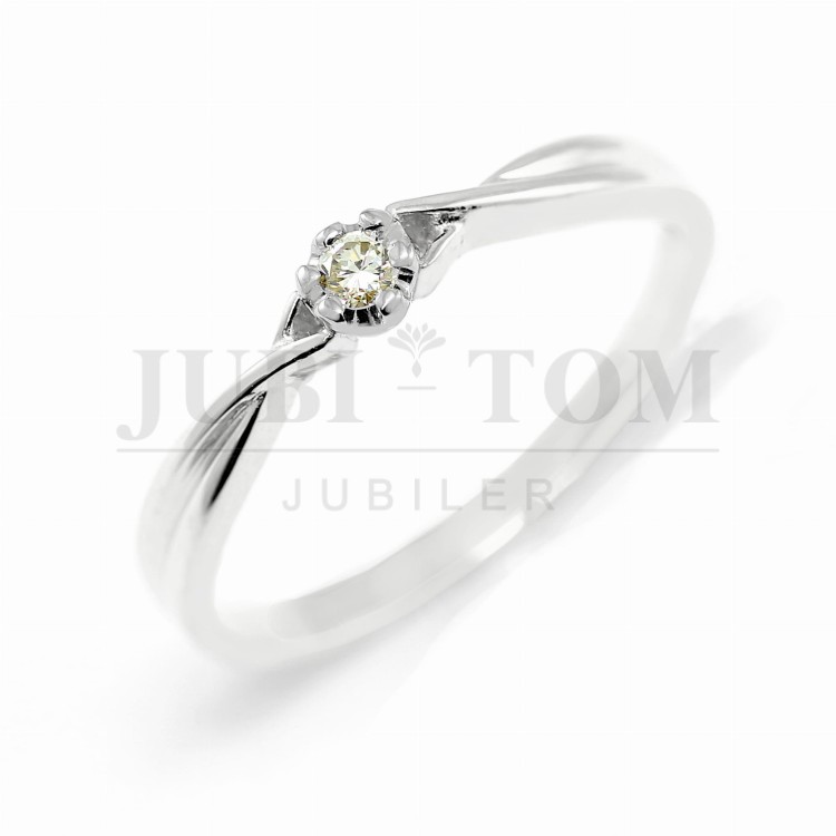 Pierścionek z brylantem 0,075 ct Si1/G
