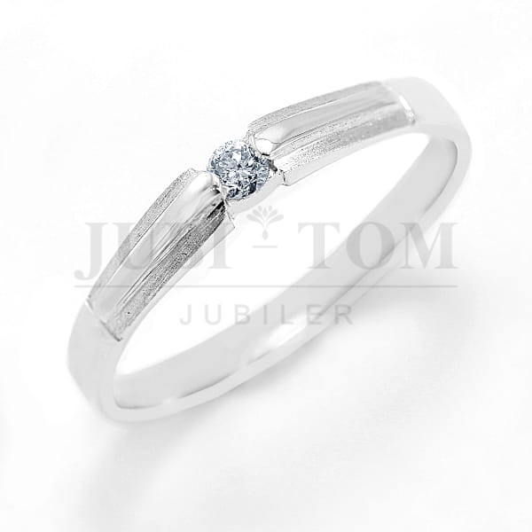 Pierścionek z brylantem 0,075 ct