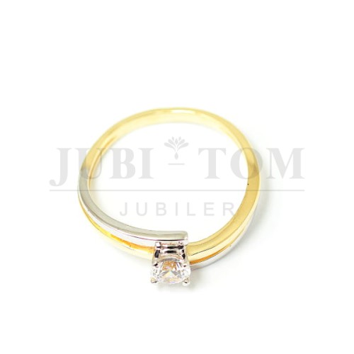 Pierścionek złoty z cyrkonią Svarowski