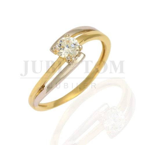 Pierścionek złoty z cyrkonią Svarowski