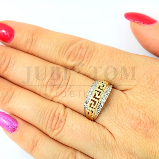 Pierścionek z wzorem drogi greckiej