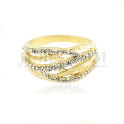 Szeroki pierścionek z cyrkoniami Swarovski