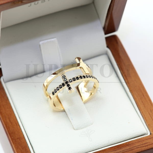 Pierścionek dwa krzyże