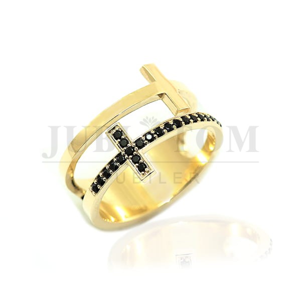 Pierścionek dwa krzyże