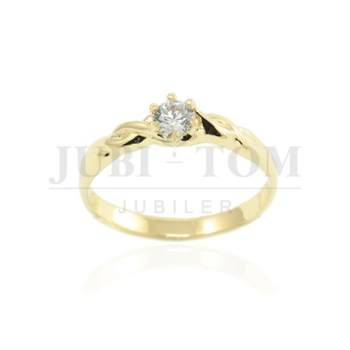 Pierścionek złoty z cyrkonią Swarovski