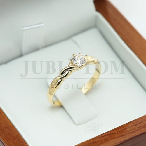 Pierścionek złoty z cyrkonią Swarovski