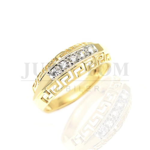 Pierścionek z wzorem drogi greckiej