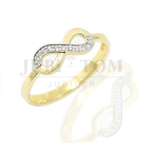 Pierścionek złoty z nieskończonością