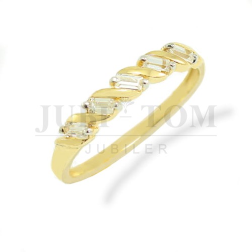 Pierścionek z 5 cyrkoniami Swarovski