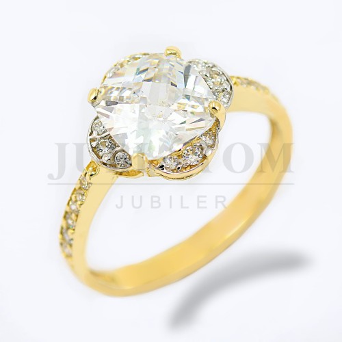 Złoty pierścionek z cyrkoniami Swarovski