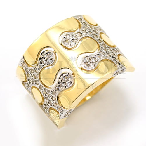 Złoty pierścionek z cyrkoniami puzzel