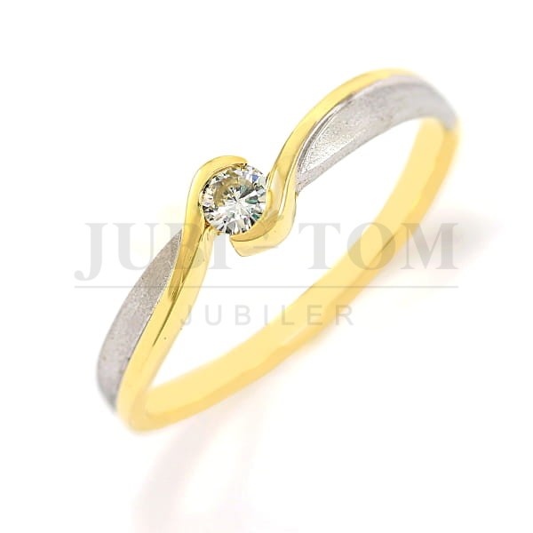 Pierscionek z brylantem 0,07ct Si/G