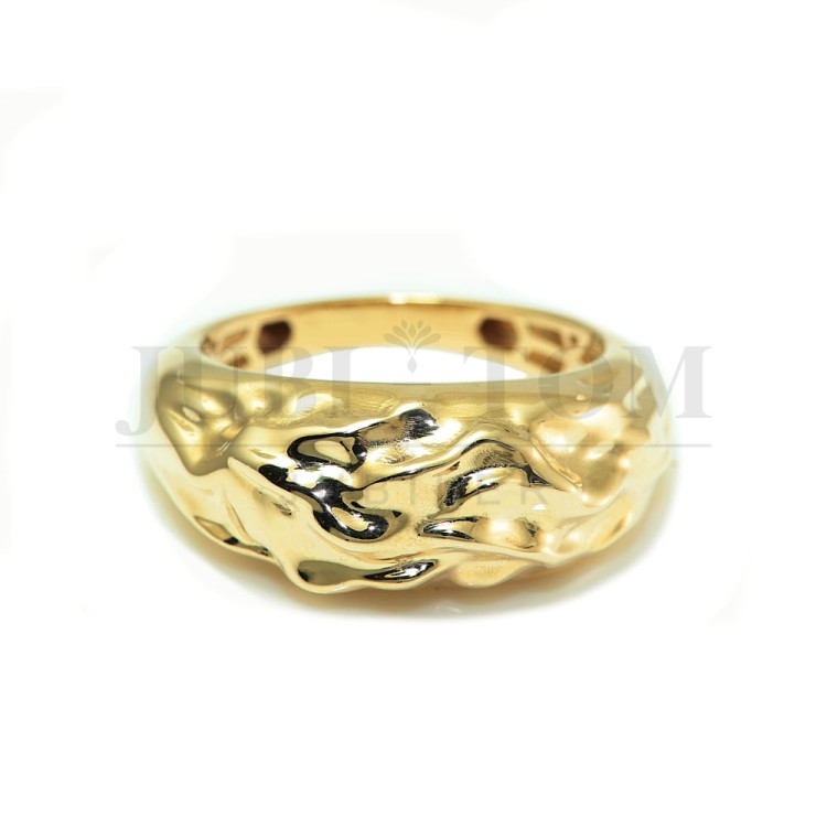 Modowy szeroki złoty pierścionek