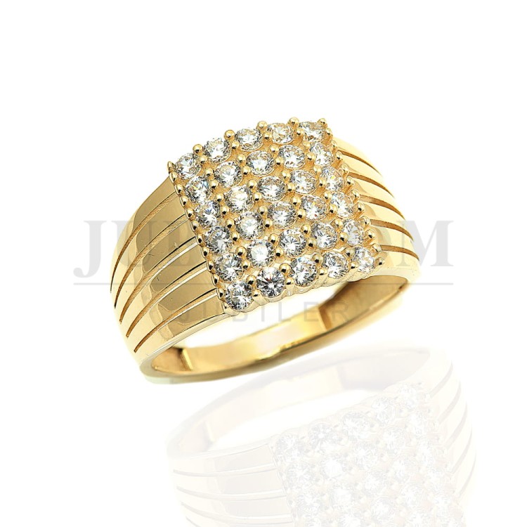 Efektowny pierścionek z cyrkoniami Swarovski