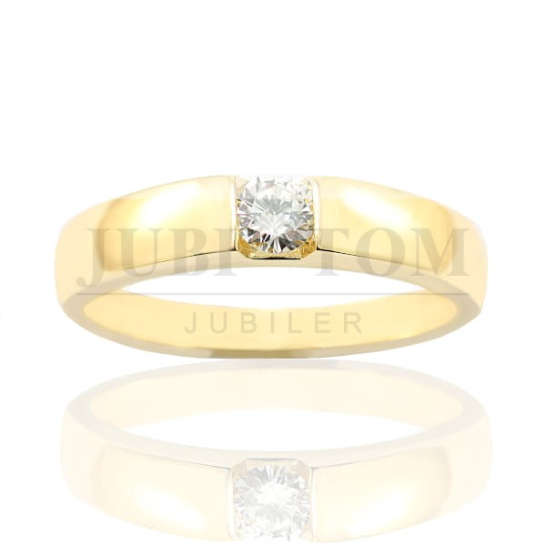 Pierścionek z brylantem -0,12 ct a'la obrączka