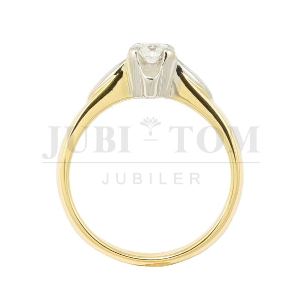 Pierscionek z brylantem 0,20 ct żółte złoto