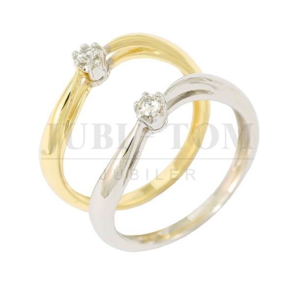 Pierscionek z brylantem 0,05 ct