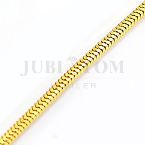Łańcuszek snake żółte złoto 2mm