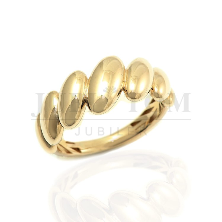 Modowy złoty  pierścionek