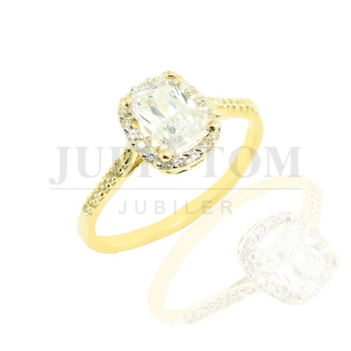 Złoty pierścionek z cyrkoniami Swarovski p.585