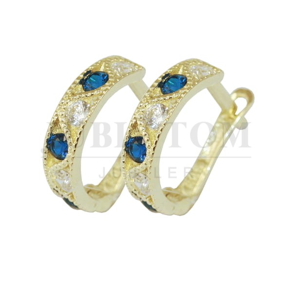 Kolczyki dziecięce z niebieskimi cyrkoniami