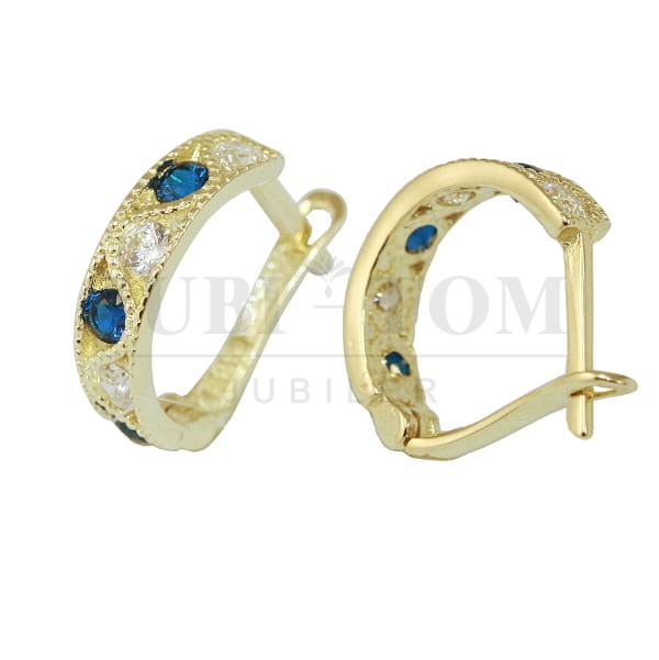 Kolczyki dziecięce z niebieskimi cyrkoniami