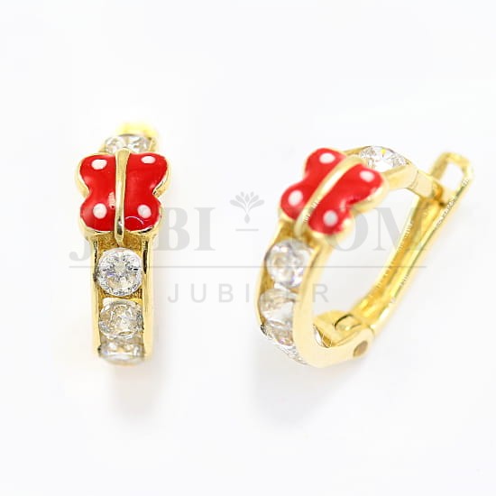 Śliczne kolczyki dziecięce czerwone motylki