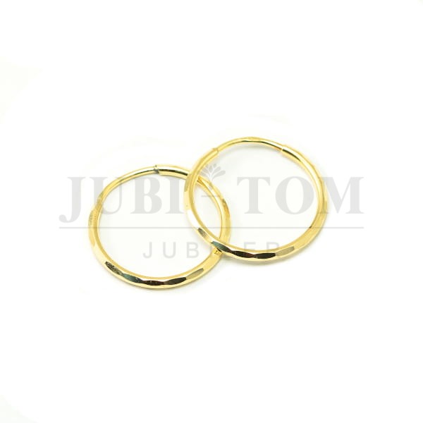 Diamentowane złote kolczyki małe kółka