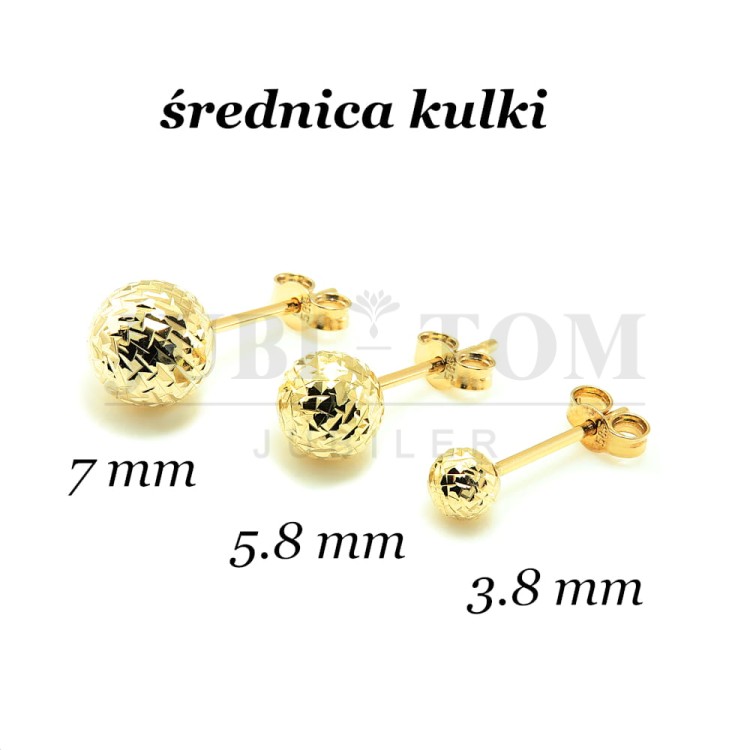 Kolczyki małe  kule diamentowane