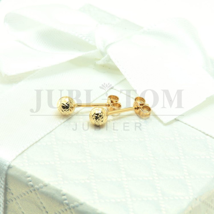 Kolczyki małe  kule diamentowane