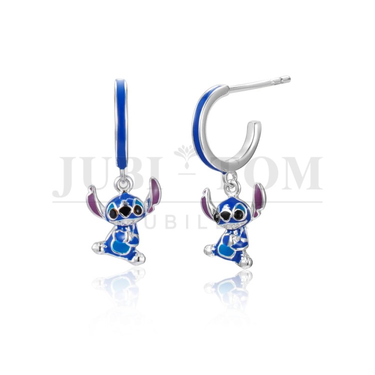 Kolczyki wiszące Stitch, srebro próby 925