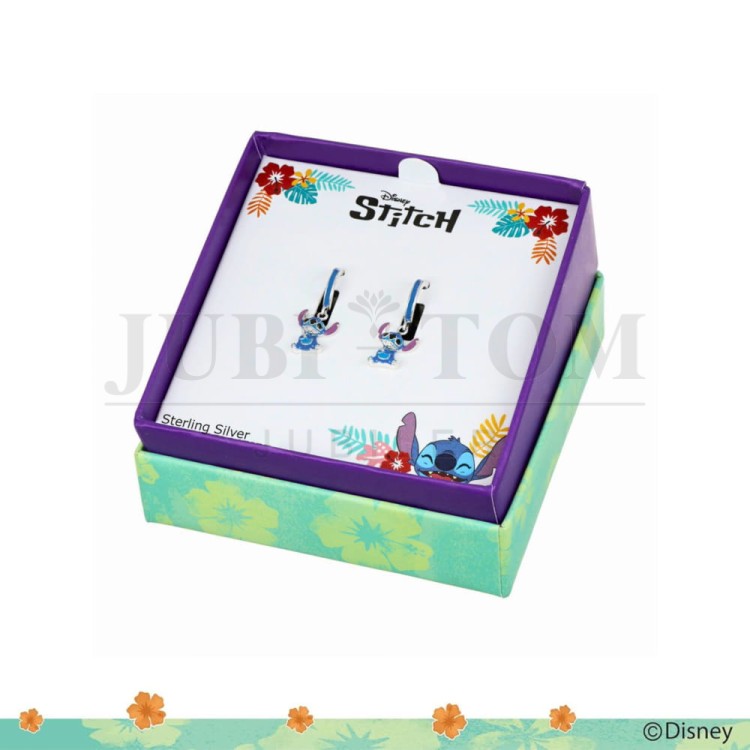 Kolczyki wiszące Stitch, srebro próby 925