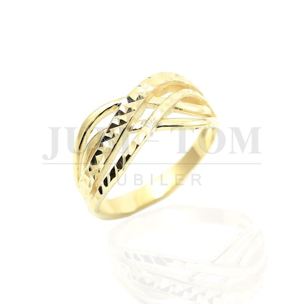 Diamentowany złoty pierścionek złoto próba 585