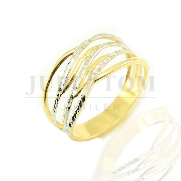 Diamentowany złoty pierścionek próby 585