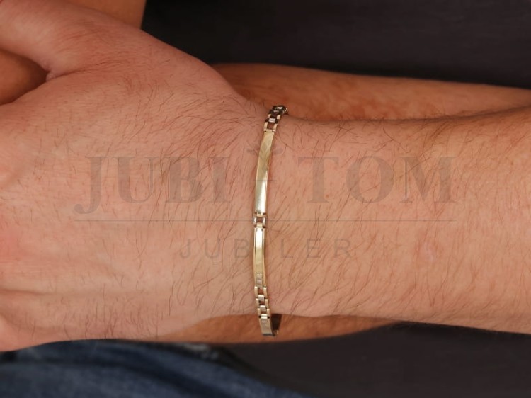 Złota bransoletka z elementowa dla mężczyzn złoto próby 585