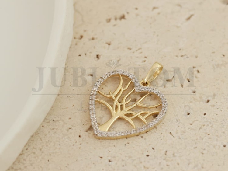 Zawieszka serce z drzewem życia próba 585