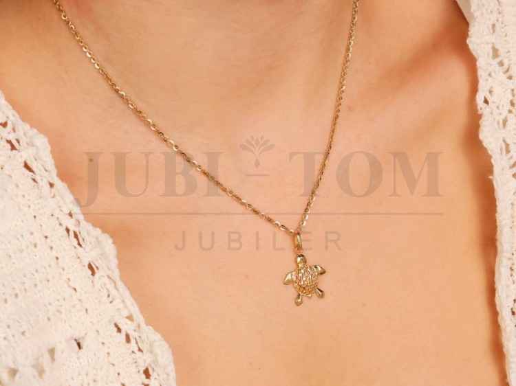 Żółw- zawieszka, wisiorek złoto próby 585