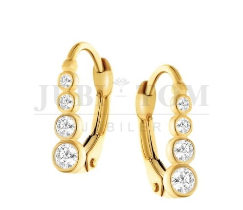 Kolczyki dziecięce z białymi  cyrkoniami p.585