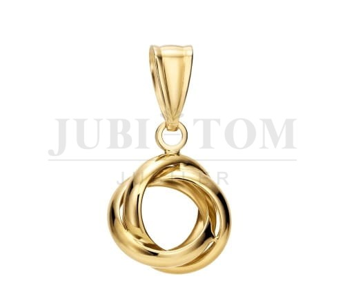 Złota zawieszka, wisiorek supełek złoto próby 585