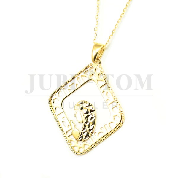 Diamentowany złoty medalik w kształcie rombu p. 585