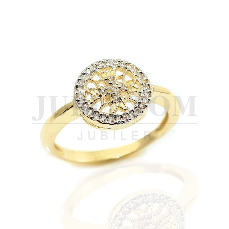 Okrągły pierścionek z białymi  cyrkoniami Swarovski p.585