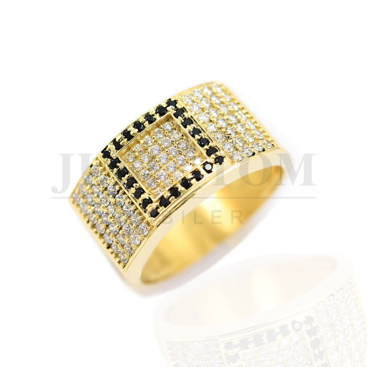 Modowy szeroki złoty  pierścionek/sygnet  złoto próby 585