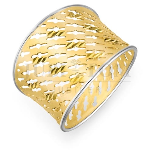 Szeroki ażurowy pierścionek