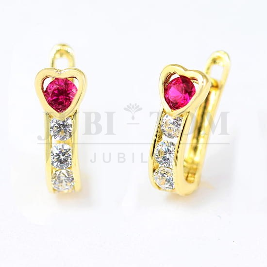 Kolczyki dziecięce z rubinowymi cyrkoniami p.585