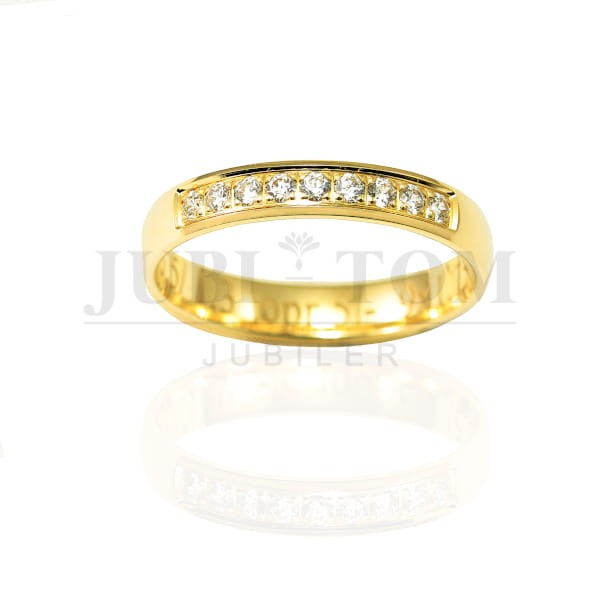 Klasyczne półokrągłe obrączki z 9 brylantami