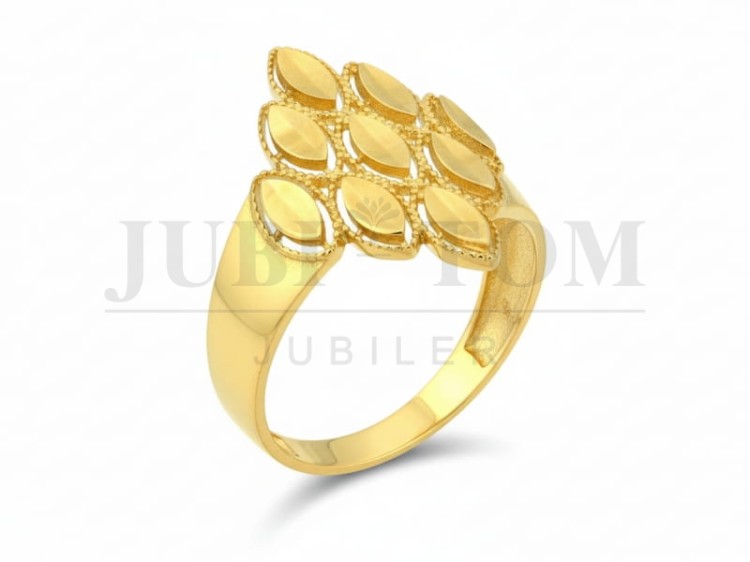 Diamentowany złoty pierścionek próby 585