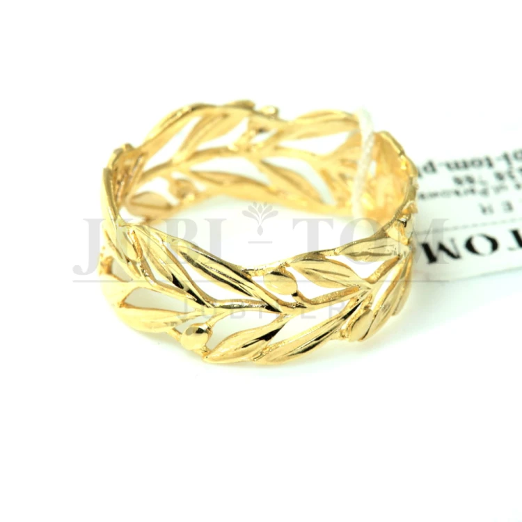 Ażurowy  pierścionek liście a'la obrączka